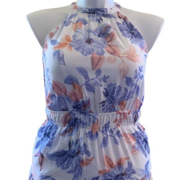 NWT JAPNA | Sleeveless Open-Back Halter Floral Maxi Dress | Sz M - Picture 4 of 10